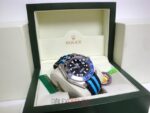 Rolex replica GMT master II nero blu ceramichon cordura orologio replica copia imitazione 4us - immagine 5