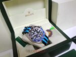Rolex replica GMT master II nero blu ceramichon cordura orologio replica copia imitazione 4us - immagine 6
