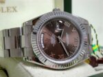 Rolex replica daydate ll acciaio oyster brown dial arabic orologio replica copia imitazione 4us - immagine 10