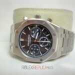 Audemars Piguet replica royal oak leo messi acciaio black dial orologio copia imitazione crono 4us
