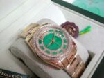 Rolex replica daydate oro giallo full brillantini SARU orologio replica copia imitazione 4us - immagine 12