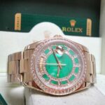 Rolex replica daydate oro giallo full brillantini SARU orologio replica copia imitazione 4us
