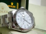 Rolex replica datejust acciaio oyster white barrette orologio replica copia imitazione 4us - immagine 6