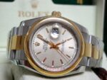 Rolex replica datejust acciaio oro argentèè dial barrette orologio replica copia imitazione 4us - immagine 3