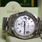 Rolex replica daydate ll acciaio argentèè dial strip president orologio replica copia imitazione 4us