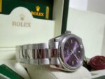 Rolex replica oyster perpetual red grape acciaio imitazione copia - immagine 8