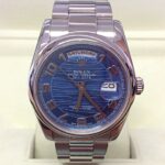 Rolex replica Day-Date 118209 White Gold Blue Waves Dial orologio replica