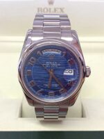 Rolex replica Day-Date 118209 White Gold Blue Waves Dial orologio replica