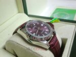 Rolex replica oyster perpetual acciaio red grape leather imitazione copia - immagine 4