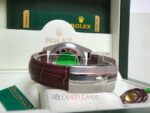 Rolex replica oyster perpetual acciaio red grape leather imitazione copia - immagine 6