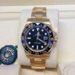 Rolex replica GMT master II full oro black dial orologio replica copia imitazione 4us495