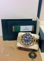 Rolex replica GMT master II full oro black dial orologio replica copia imitazione 4us495 - immagine 7