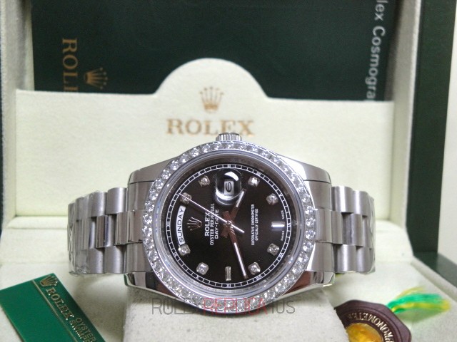 virtuemart_product_101rolex-replica-copia-imitazione-orologi-di-lusso Rolex replica daydate ll white gold black dial diamond bezel orologio replica copia imitazione 4us810 - immagine 1