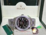 Rolex replica daydate ll white gold black dial  diamond bezel orologio replica copia imitazione 4us810 - immagine 7