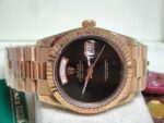 Rolex replica daydate ll oro giallo individual black dial orologio replica copia imitazione 4us