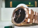 Rolex replica daydate ll oro giallo individual black dial orologio replica copia imitazione 4us - immagine 13