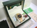 Rolex replica daydate ll oro giallo individual black dial orologio replica copia imitazione 4us - immagine 4