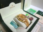 Rolex replica daydate ll oro giallo diamond dial orologio replica copia imitazione 4us808 - immagine 10