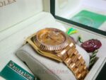 Rolex replica daydate ll oro giallo diamond dial orologio replica copia imitazione 4us808 - immagine 4