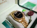 Rolex replica daydate ll oro giallo individual black dial orologio replica copia imitazione 4us - immagine 5