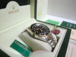 Rolex replica GMT master ll vintage acciaio oro black dial orologio copia 4us810 - immagine 4