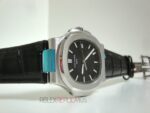 Patek Philippe replica nautilus acciaio black dial strip leather orologio replica copia 4us - immagine 5