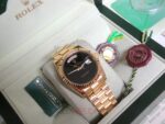 Rolex replica daydate ll oro giallo individual black dial orologio replica copia imitazione 4us - immagine 9