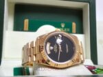 Rolex replica daydate ll oro giallo individual black dial orologio replica copia imitazione 4us - immagine 8