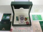 Rolex replica daydate ll white gold black dial  diamond bezel orologio replica copia imitazione 4us810 - immagine 9