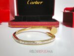 Cartier replica gioiello bracciale juste un clou oro giallo pavè diamond imitazione replica - immagine 4