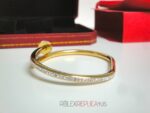 Cartier replica gioiello bracciale juste un clou oro giallo pavè diamond imitazione replica - immagine 3