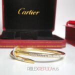 Cartier replica gioiello bracciale juste un clou oro giallo pavè diamond imitazione replica
