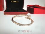 Cartier replica gioiello bracciale juste un clou rose gold pavè diamond imitazione replica - immagine 4