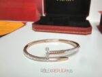 Cartier replica gioiello bracciale juste un clou rose gold pavè diamond imitazione replica - immagine 7