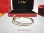 Cartier replica gioiello bracciale juste un clou rose gold pavè diamond imitazione replica - immagine 3