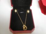 Cartier replica gioiello collier completo di orecchini yellow gold imitazione replica