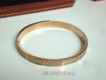 Cartier replica gioiello bracciale love oro rosa pavè diamond imitazione replica - immagine 4