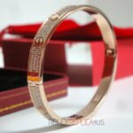 Cartier replica gioiello bracciale love oro rosa pavè diamond imitazione replica