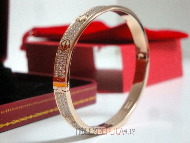 virtuemart_product_42replica-cartier-gioielli-bracciale-love-cartier-replica-anello-bulgari Cartier replica gioiello bracciale love oro rosa pavè diamond imitazione replica - immagine 1