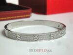 Cartier replica gioiello bracciale love white gold pavè diamond imitazione replica - immagine 9