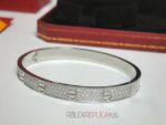 Cartier replica gioiello bracciale love white gold pavè diamond imitazione replica - immagine 12
