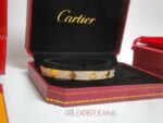 Cartier replica gioiello bracciale love yellow gold pavè diamond imitazione replica - immagine 6
