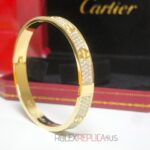 Cartier replica gioiello bracciale love yellow gold pavè diamond imitazione replica