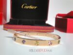 Cartier replica gioiello bracciale love rose gold 10 diamandi imitazione replica - immagine 8