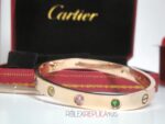 Cartier replica gioiello bracciale love rose gold 10 diamandi imitazione replica - immagine 13