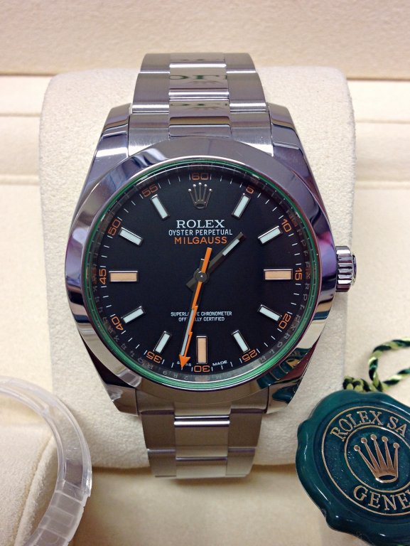 virtuemart_product_Rolex-replica-Milgauss-116400GV-Black-Dial-Green-Glass Rolex replica Milgauss 116400GV clone movement 3131 Black Dial Green Glass - immagine 1