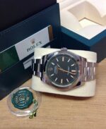 Rolex replica Milgauss 116400GV clone movement 3131 Black Dial Green Glass - immagine 5