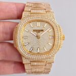 Patek Philippe replica nautilus 7021/1G - diamond pavè special edition yellow gold