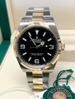 Rolex replica Explorer I 36mm 124273 Black Dial acciaio oro